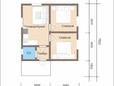 Проект 1-этажного каркасного дома 6х6 - планировка (превью)