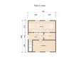 Проект дома из бруса 8х7 в 1.5 этажа с террасой - планировка (превью)