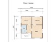Проект одноэтажного каркасного дома 6х6 - планировка (превью)
