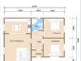 Одноэтажный сруб дома под усадку 8х10 - планировка (превью)