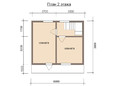 Проект каркасного дома 6х6 с балконом - планировка  (превью)