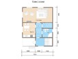 Проект каркасного дома 7х9 в 1.5 этажа - планировка (превью)
