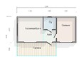 Проект одноэтажного дома из бруса 4х9 метров (превью)