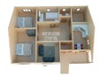 Проект одноэтажного каркасного дома 9х12 с террасой - визуальный план (превью)