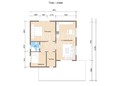 Проект одноэтажного каркасного дома 9х9 с террасой - планировка (превью)