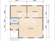 Проект одноэтажного каркасного дома 8х8 - планировка (превью)