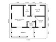 Проект одноэтажного каркасного дома 8.5х9 с террасой - планировка (превью)