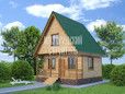 Проект каркасно-щитового дома 6х6 с мансардой и террасой (превью)