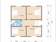 Проект двухэтажного каркасного дома 9х9 - планировка (превью)