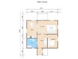 Проект сруба дома под усадку 8х9 в 1.5 этажа - планировка (превью)