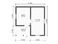 Планировка 1 этажа одноэтажного каркасного дома 6 на 6 м (превью)