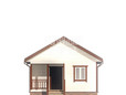 Проект одноэтажного дома из бруса 6х6 - визуализация (превью)