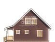 Фасад 1 каркасного дома с мансардой 8.5 на 8 м (превью)