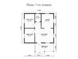План 1 этажа одноэтажного каркасного дома 7 на 7 м (превью)