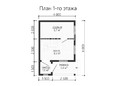 Планировка 1 этажа каркасного дома с мансардой 6 на 4 м с террасой (превью)