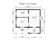 Планировка 1 этажа каркасного дома с мансардой 6 на 6 м с террасой (превью)