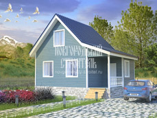 Проект каркасно-щитового дома 8х6 с мансардой: цена строительства под ключ - недорого