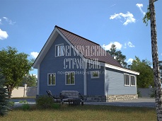 Проект дома из бруса 8х8 с мансардой и террасой: цена строительства под ключ - недорого